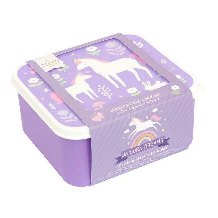 A Little Lovely Company Lunch & Snack Box Set: Unicorn Dreams