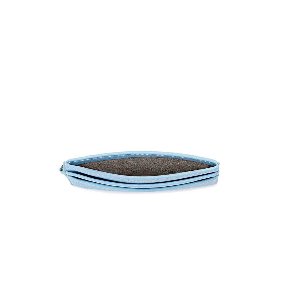 Alex RFID Vegan Leather Card Holder | Light Blue Pebbled