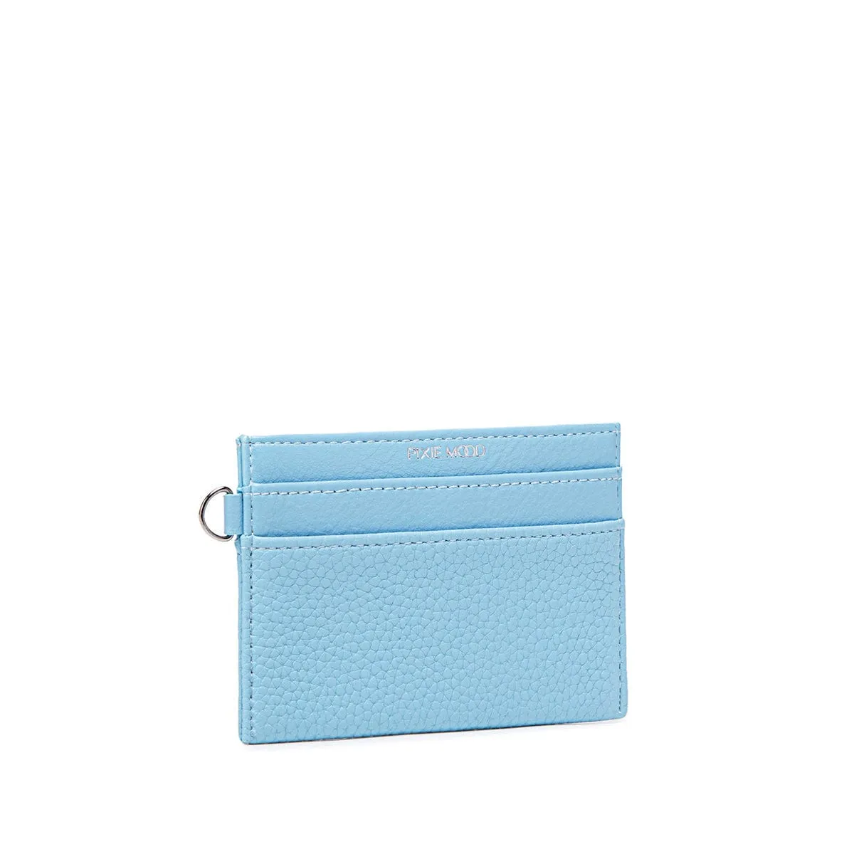 Alex RFID Vegan Leather Card Holder | Light Blue Pebbled