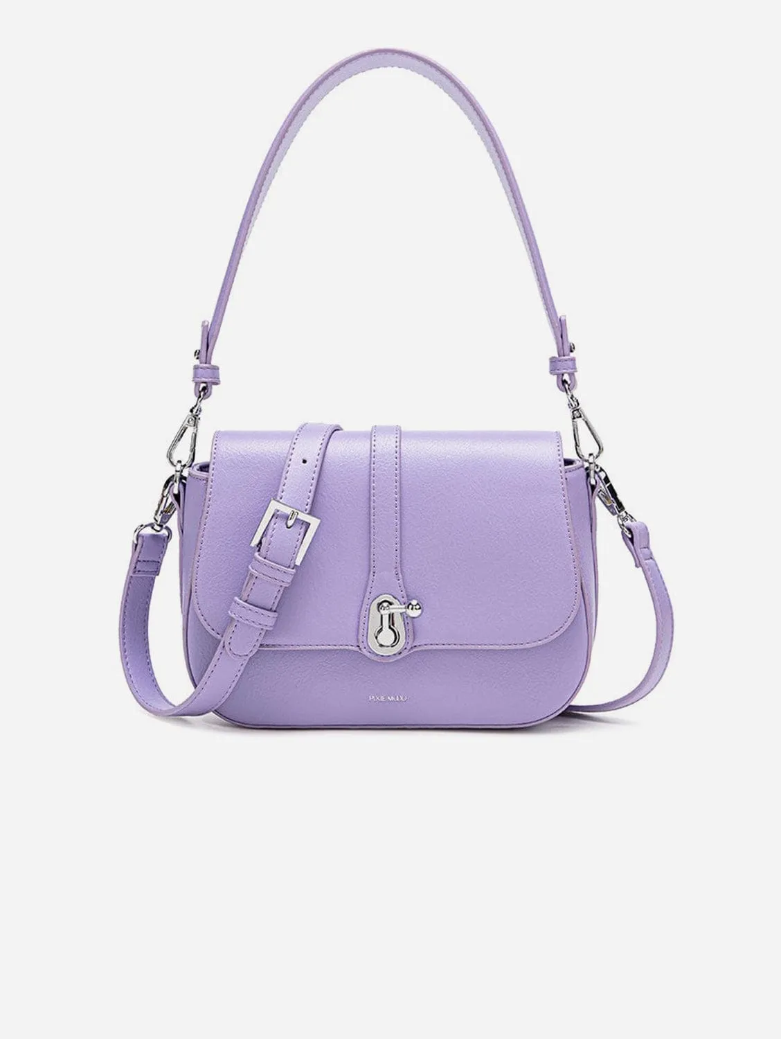 Athena Vegan Leather Saddle Bag | Lavender