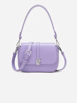 Athena Vegan Leather Saddle Bag | Lavender