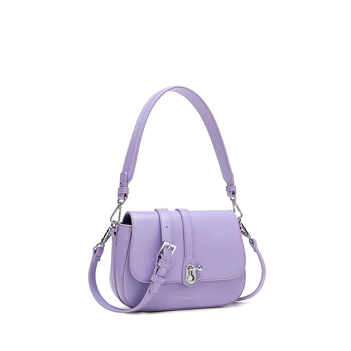 Athena Vegan Leather Saddle Bag | Lavender