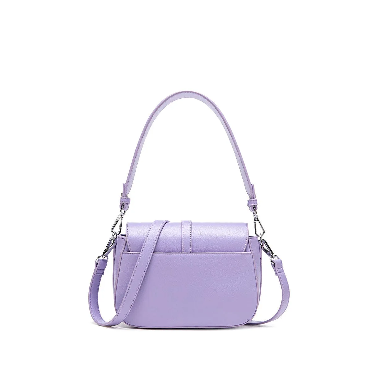 Athena Vegan Leather Saddle Bag | Lavender