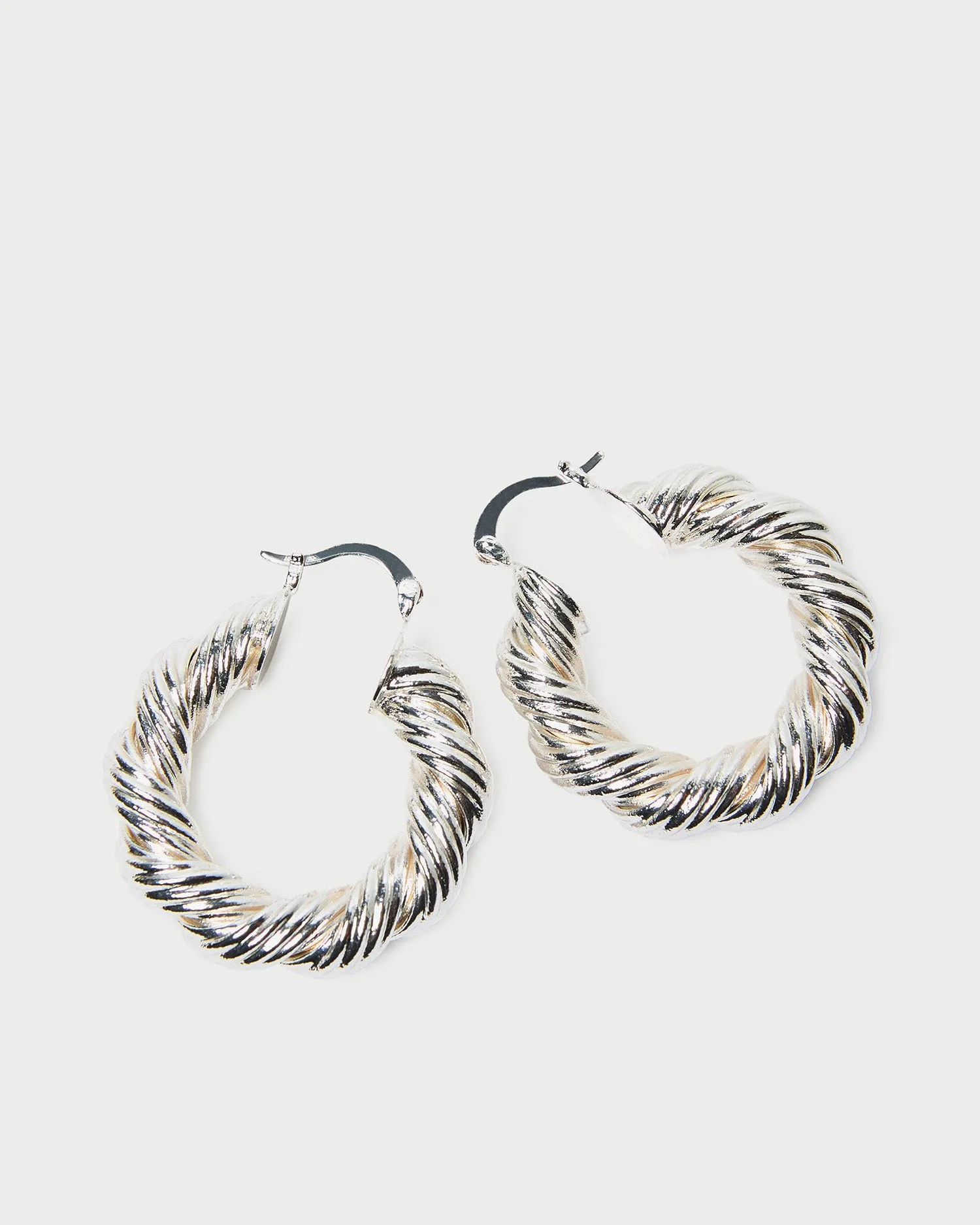 Atticus Silver Twisted Hoop Earrings