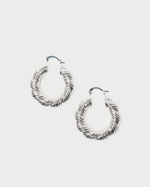 Atticus Silver Twisted Hoop Earrings