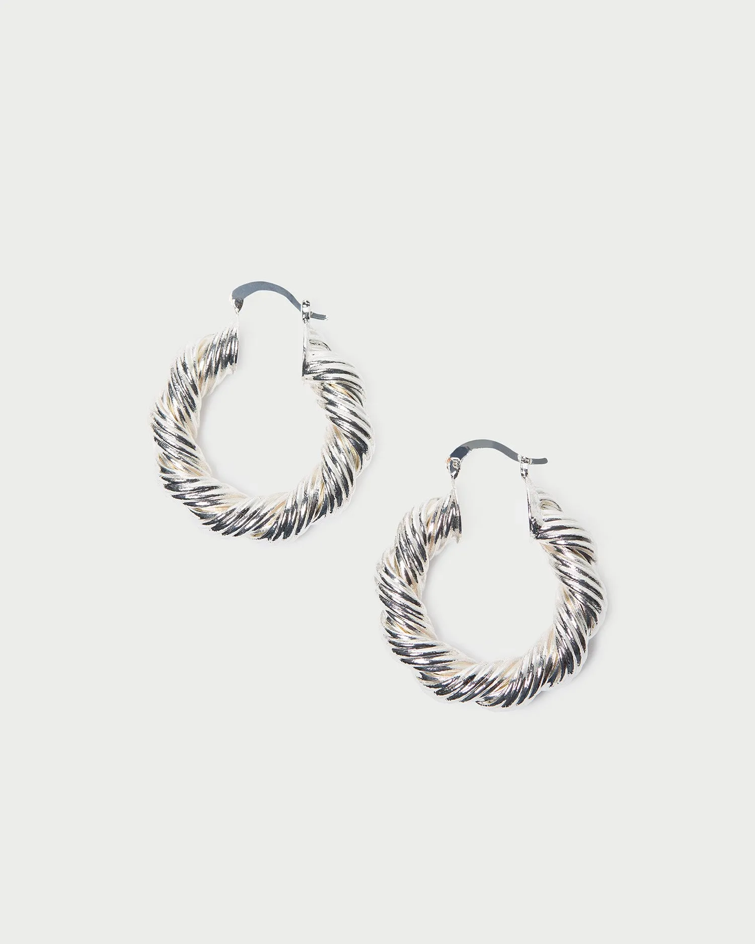 Atticus Silver Twisted Hoop Earrings