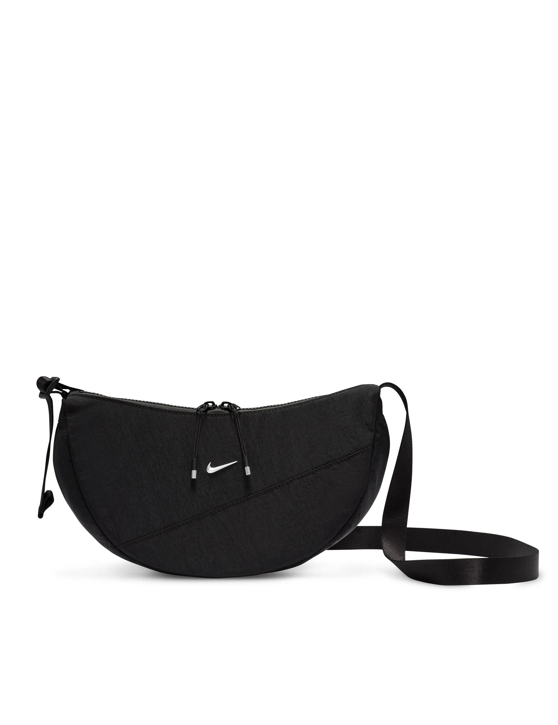 Aura Crescent Cross-Body Bag - Black/Matte Silver