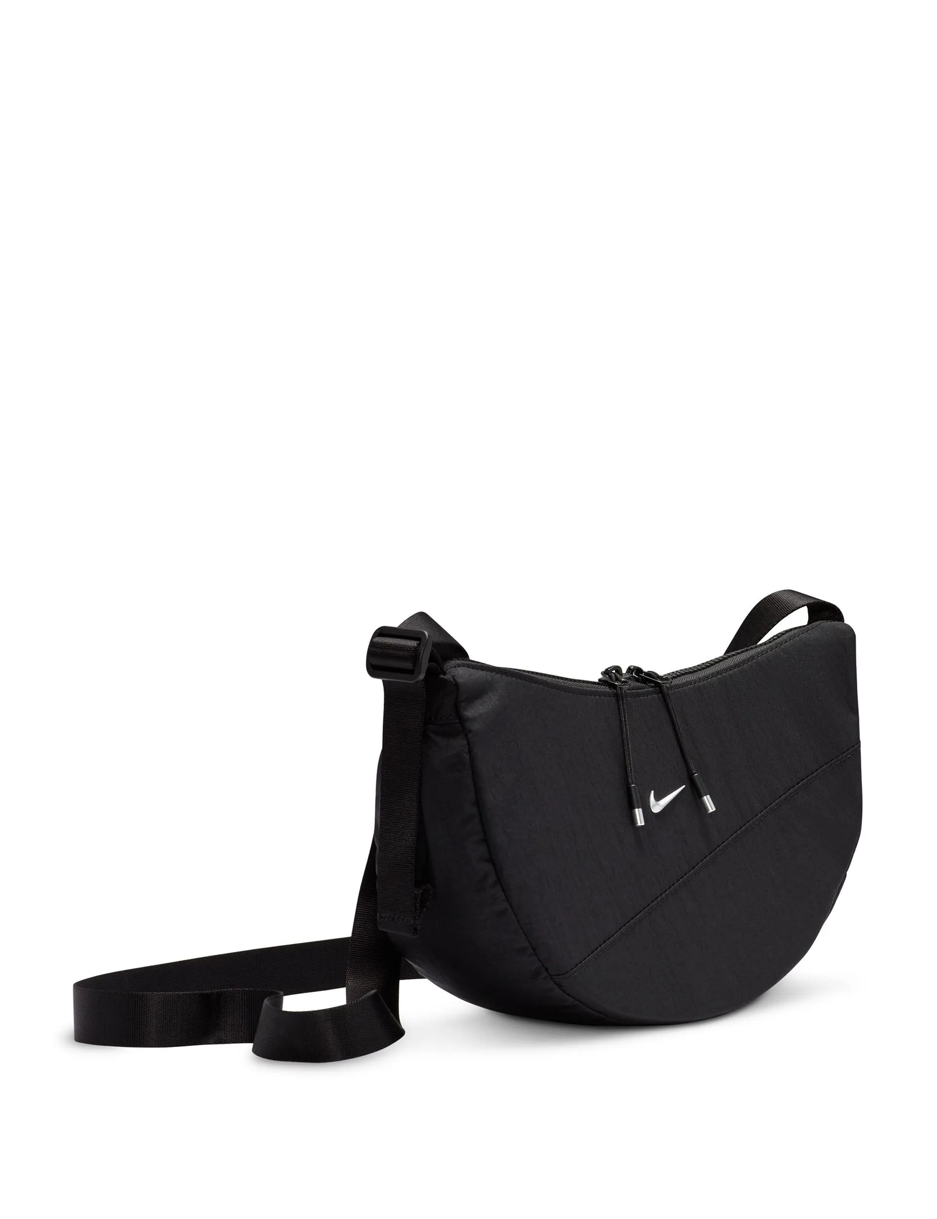 Aura Crescent Cross-Body Bag - Black/Matte Silver