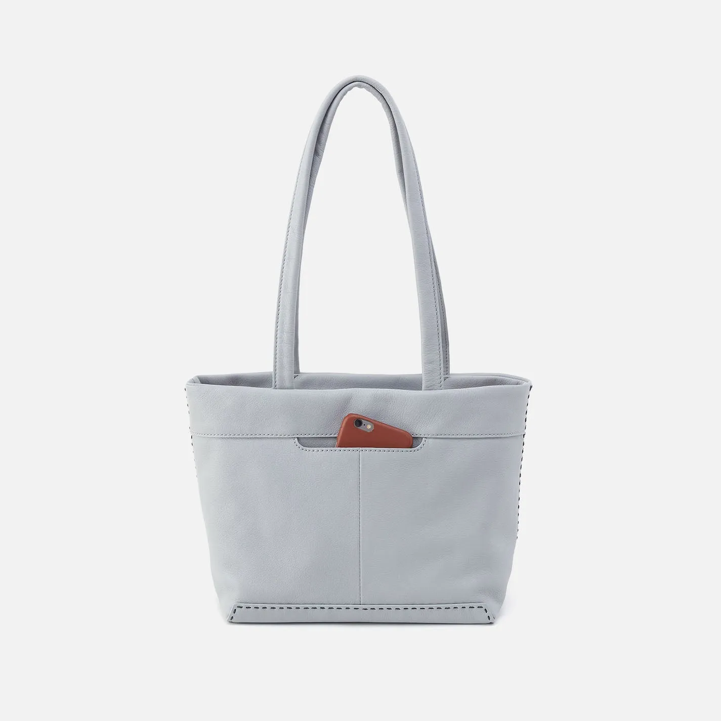 Austin Tote In Pebbled Leather - Blue Pearl