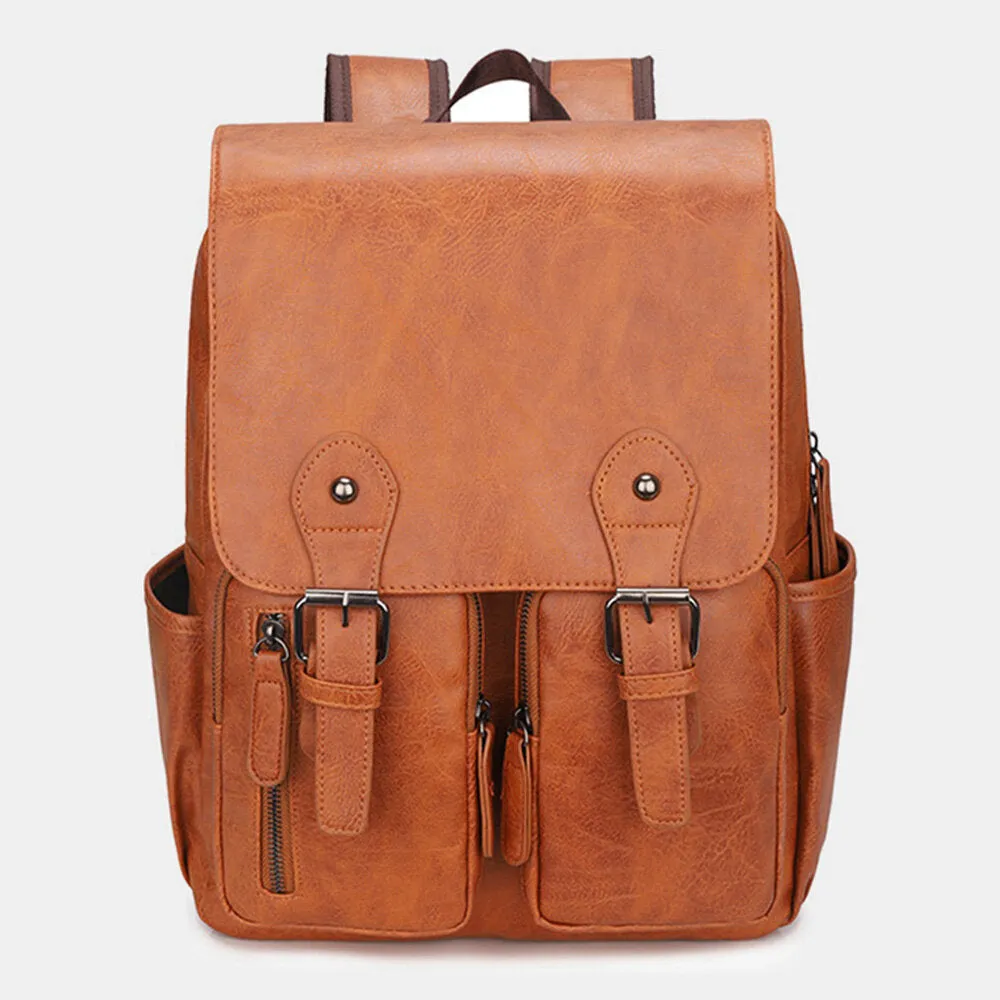 Backpack Vintage Large Capacity Wear-resistant 14 Inch Laptop Bag