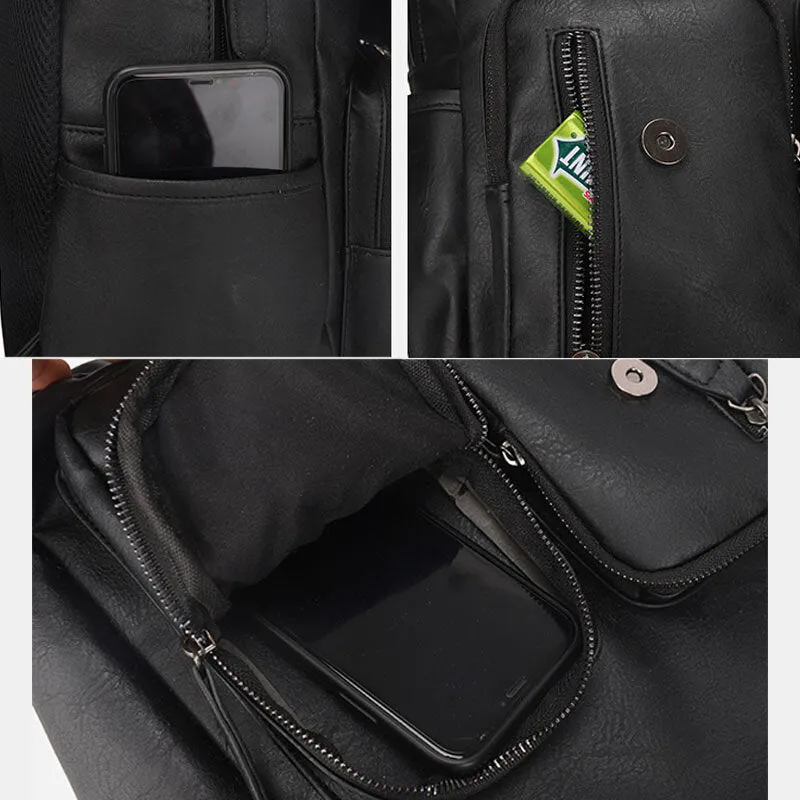 Backpack Vintage Large Capacity Wear-resistant 14 Inch Laptop Bag