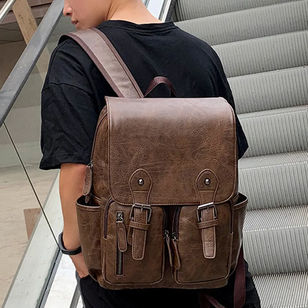 Backpack Vintage Large Capacity Wear-resistant 14 Inch Laptop Bag