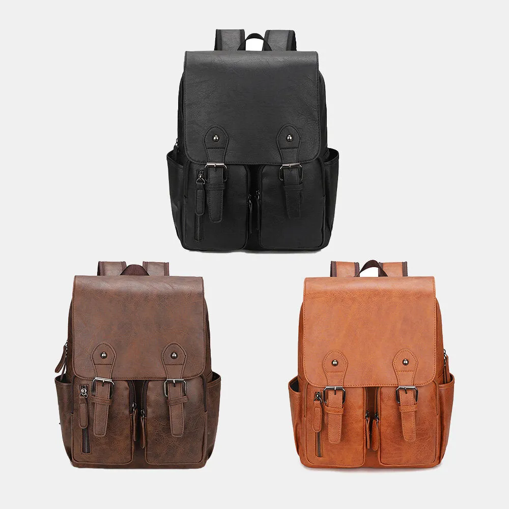 Backpack Vintage Large Capacity Wear-resistant 14 Inch Laptop Bag
