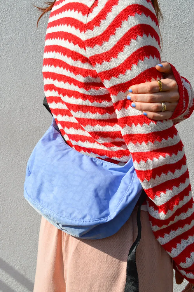 Baggu Small Crescent Cornflower Check Bag