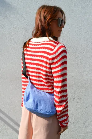 Baggu Small Crescent Cornflower Check Bag