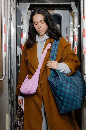Baggu Small Crescent Peony Check Bag