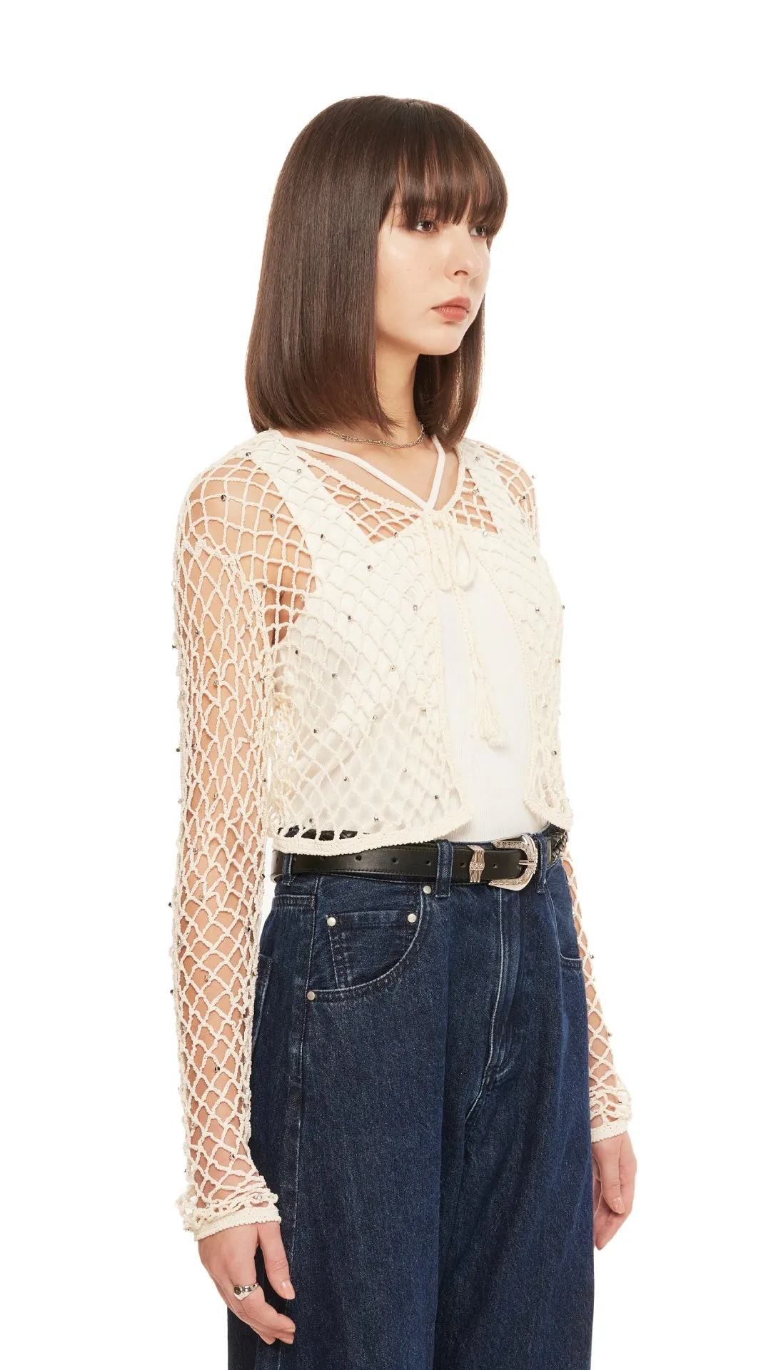Beaded Crochet Cardigan