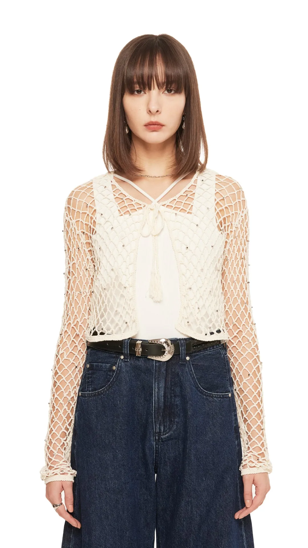 Beaded Crochet Cardigan