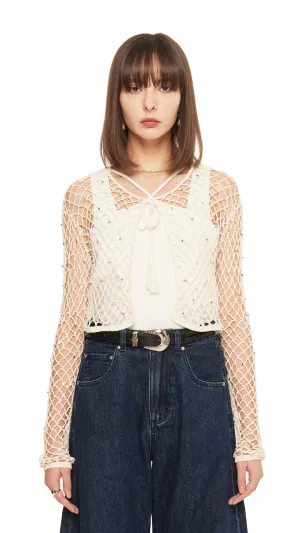 Beaded Crochet Cardigan