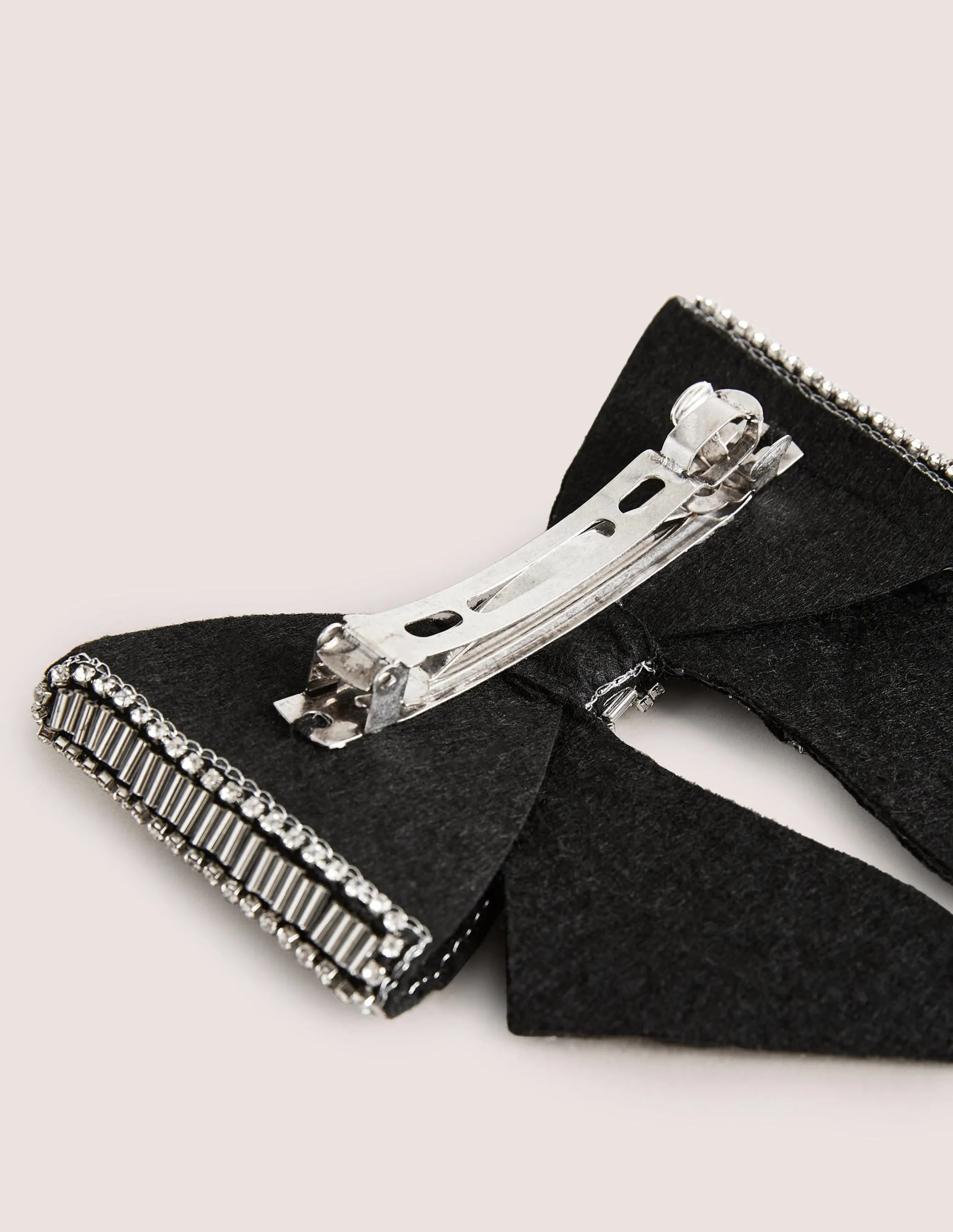 Beaded Hair Bow-Black