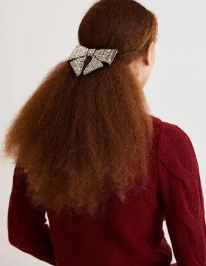 Beaded Hair Bow-Black