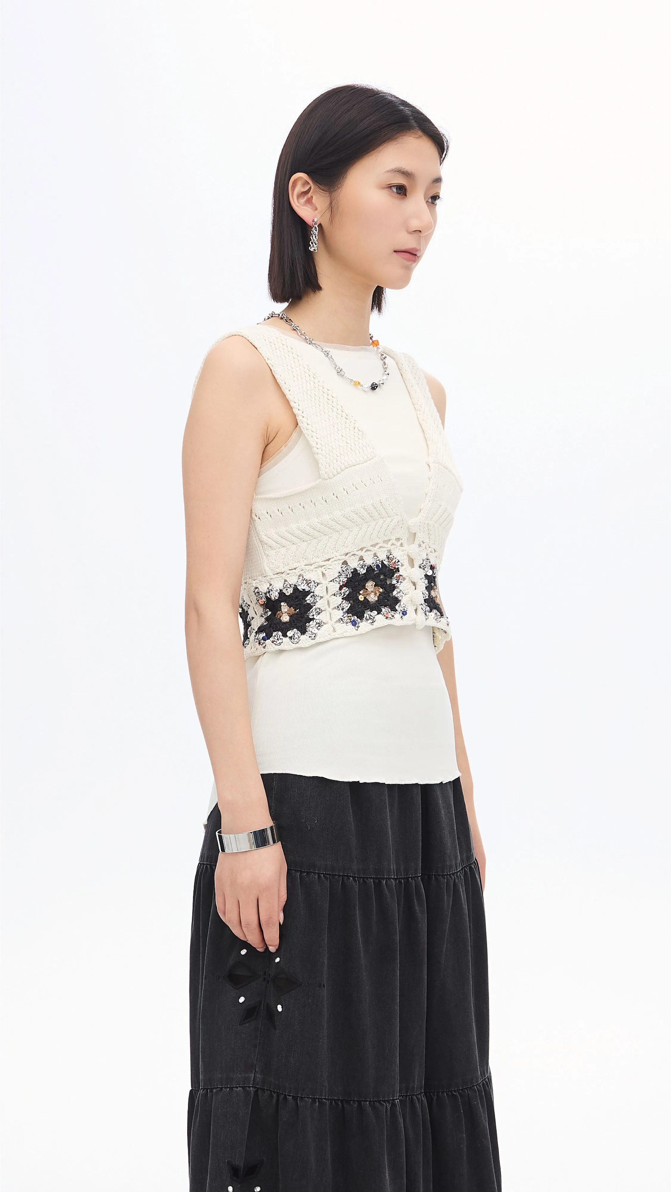Beaded Knit Vest