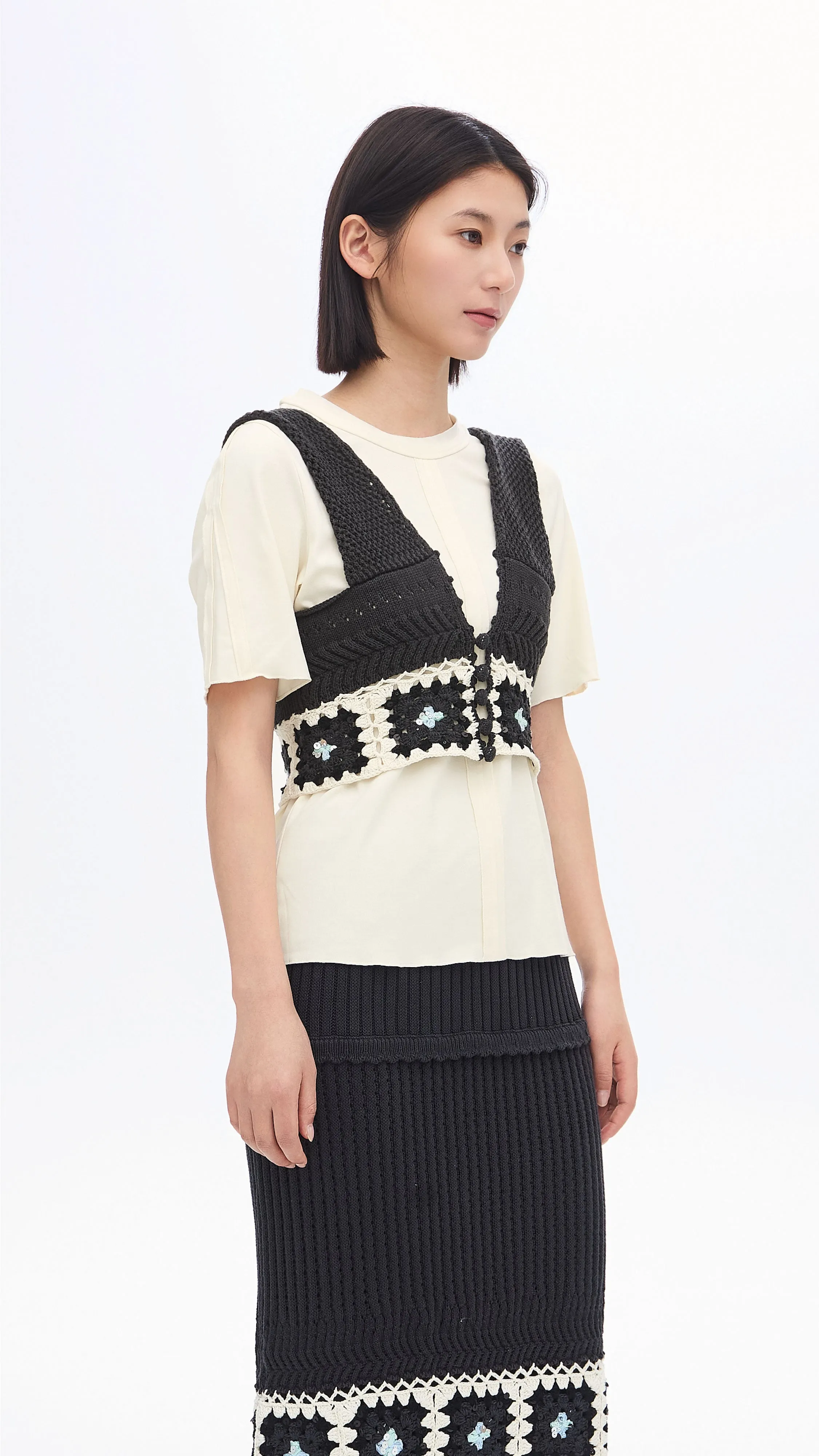 Beaded Knit Vest