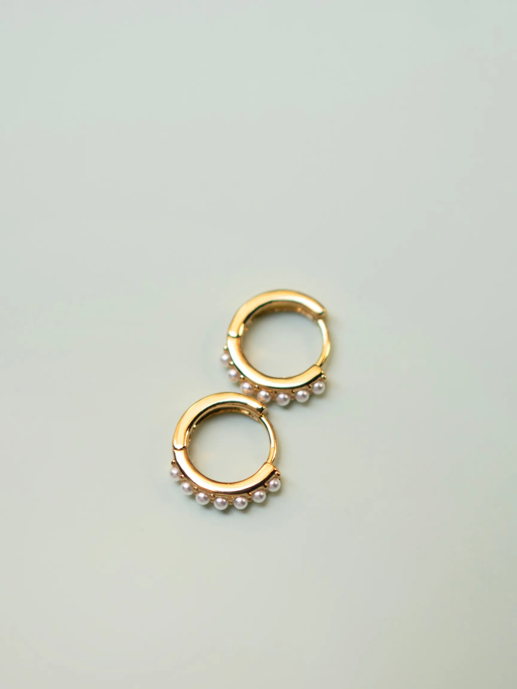 Beaded Pearl Hoops
