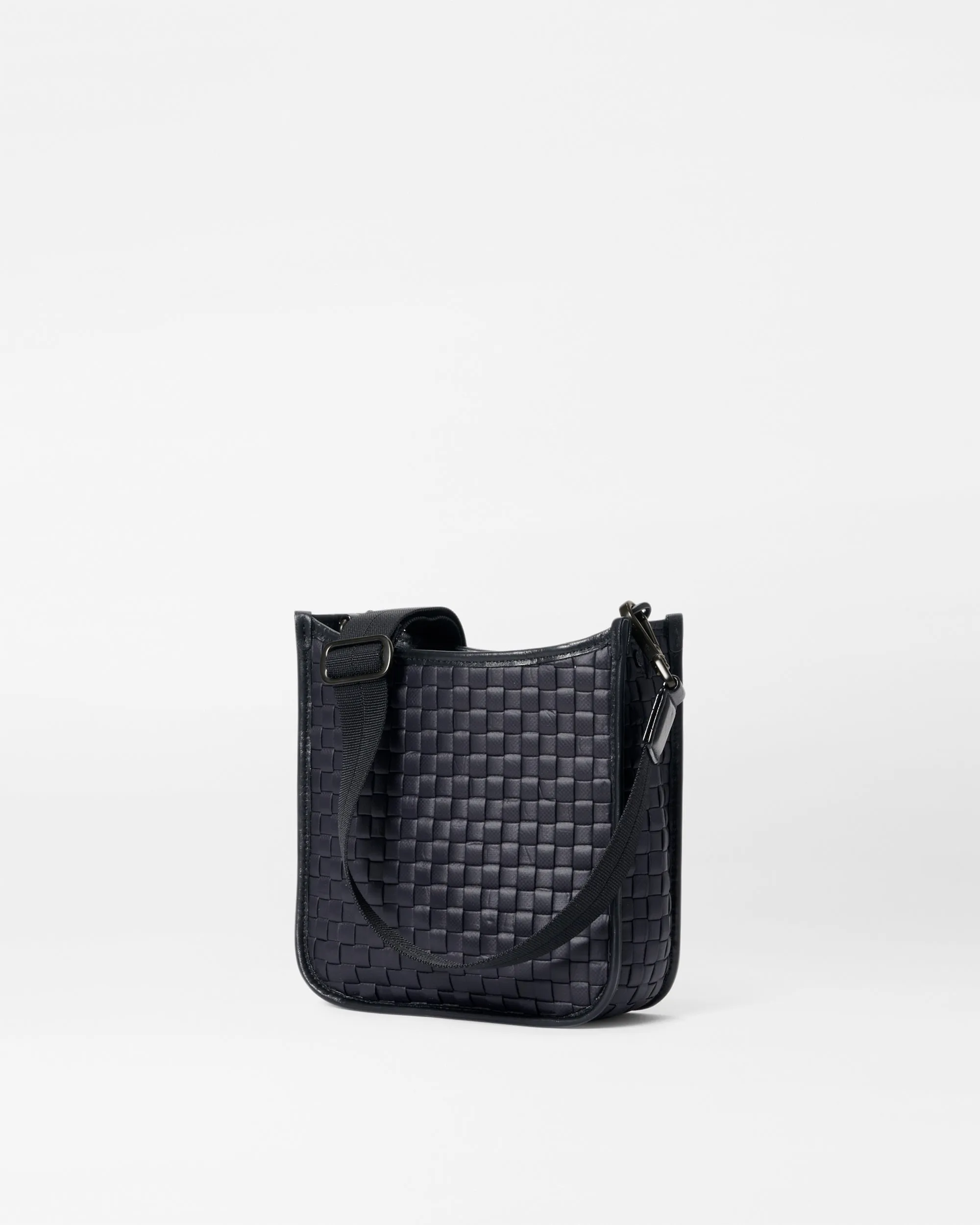 Black Small Woven Box Crossbody