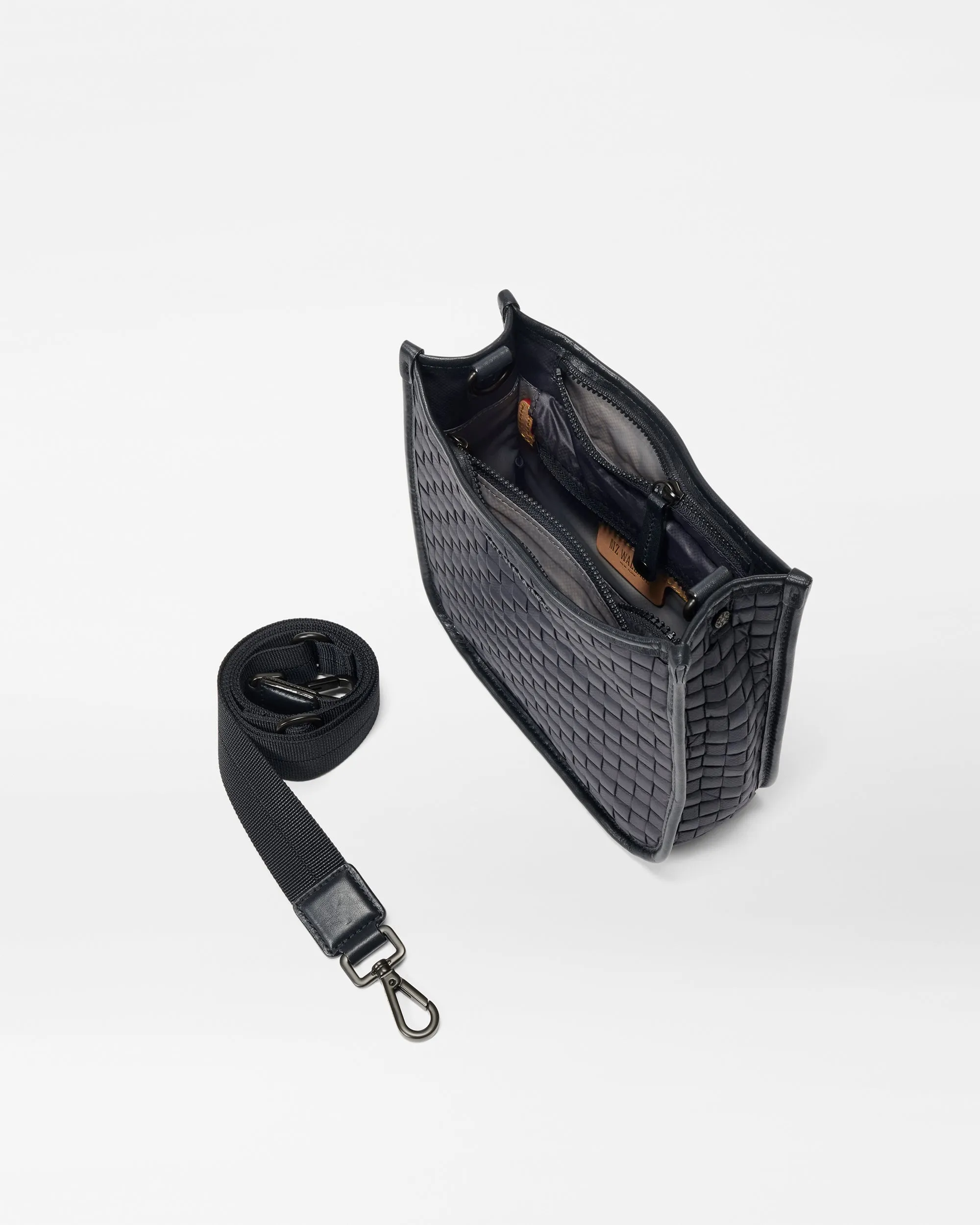 Black Small Woven Box Crossbody