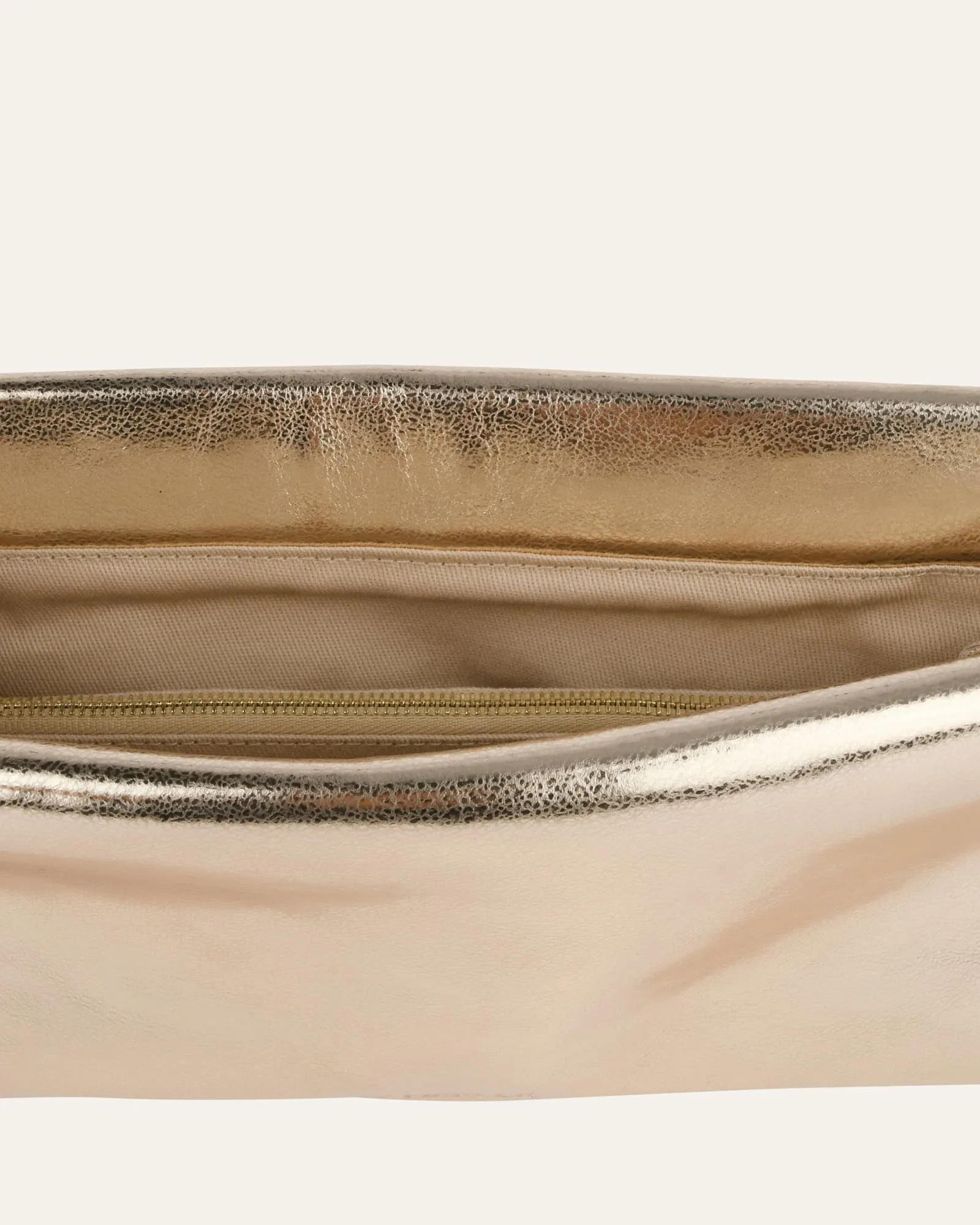 BONNIE CLUTCH BAG LIGHT GOLD LEATHER
