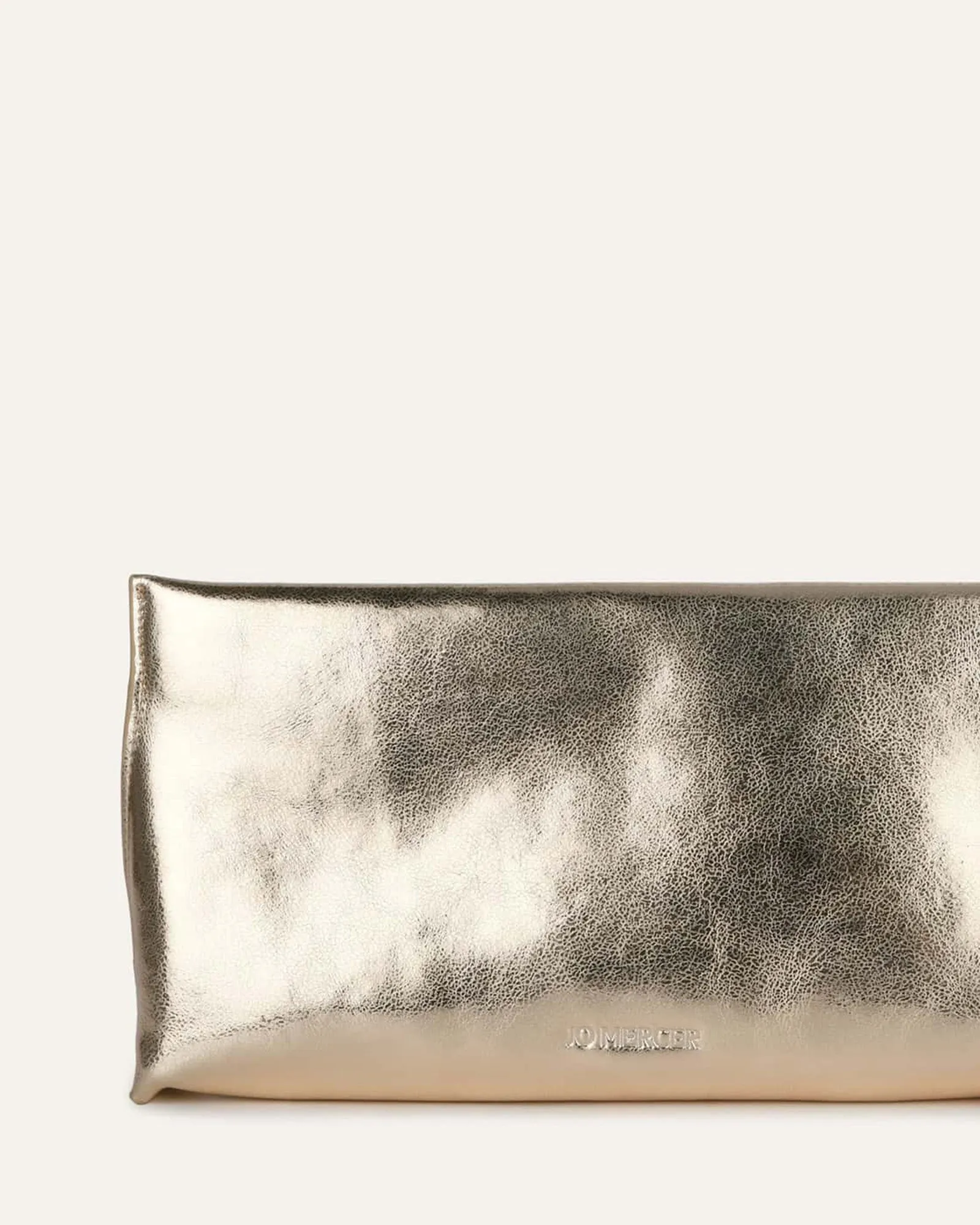 BONNIE CLUTCH BAG LIGHT GOLD LEATHER