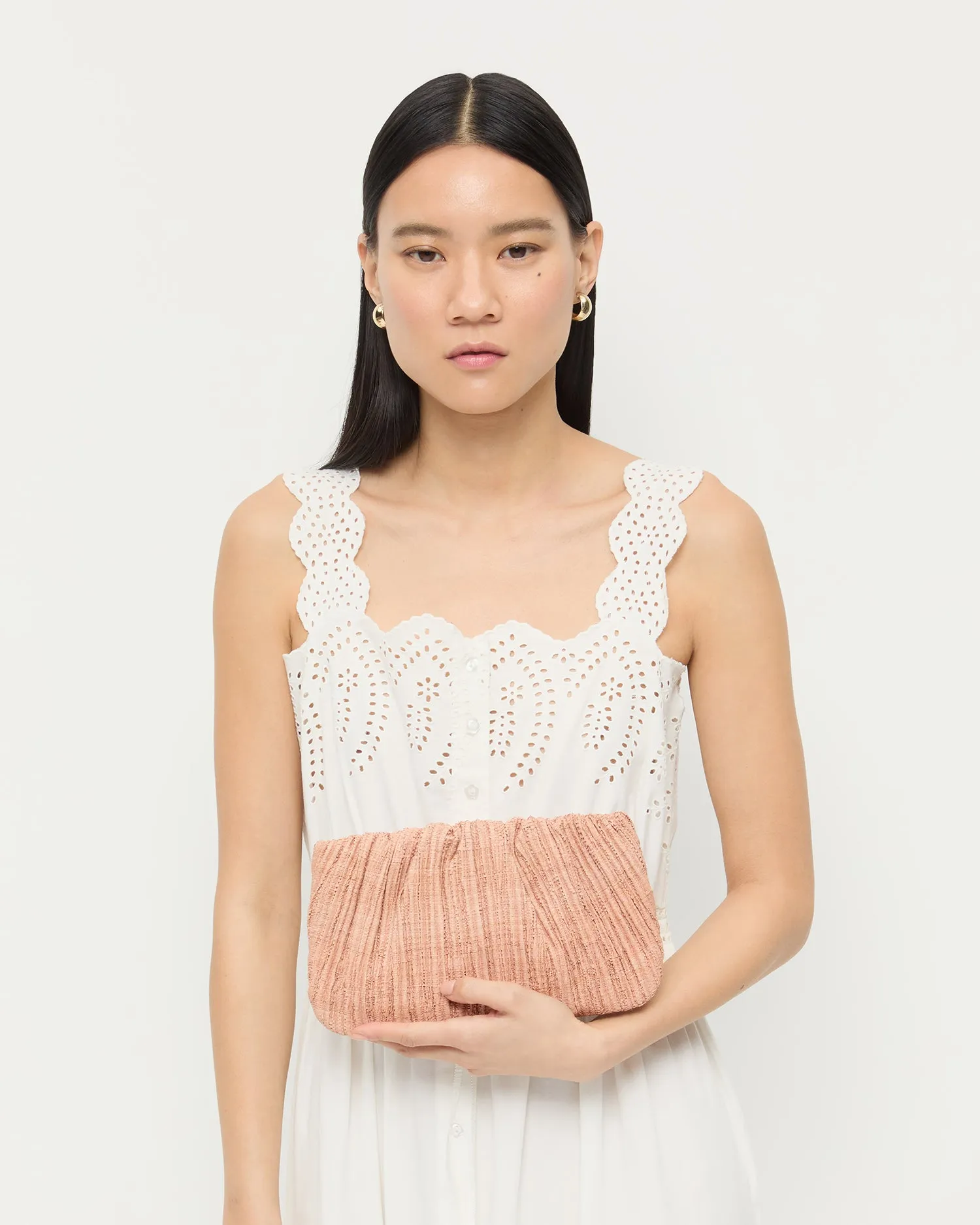 Brit Blush Flat Pleated Clutch