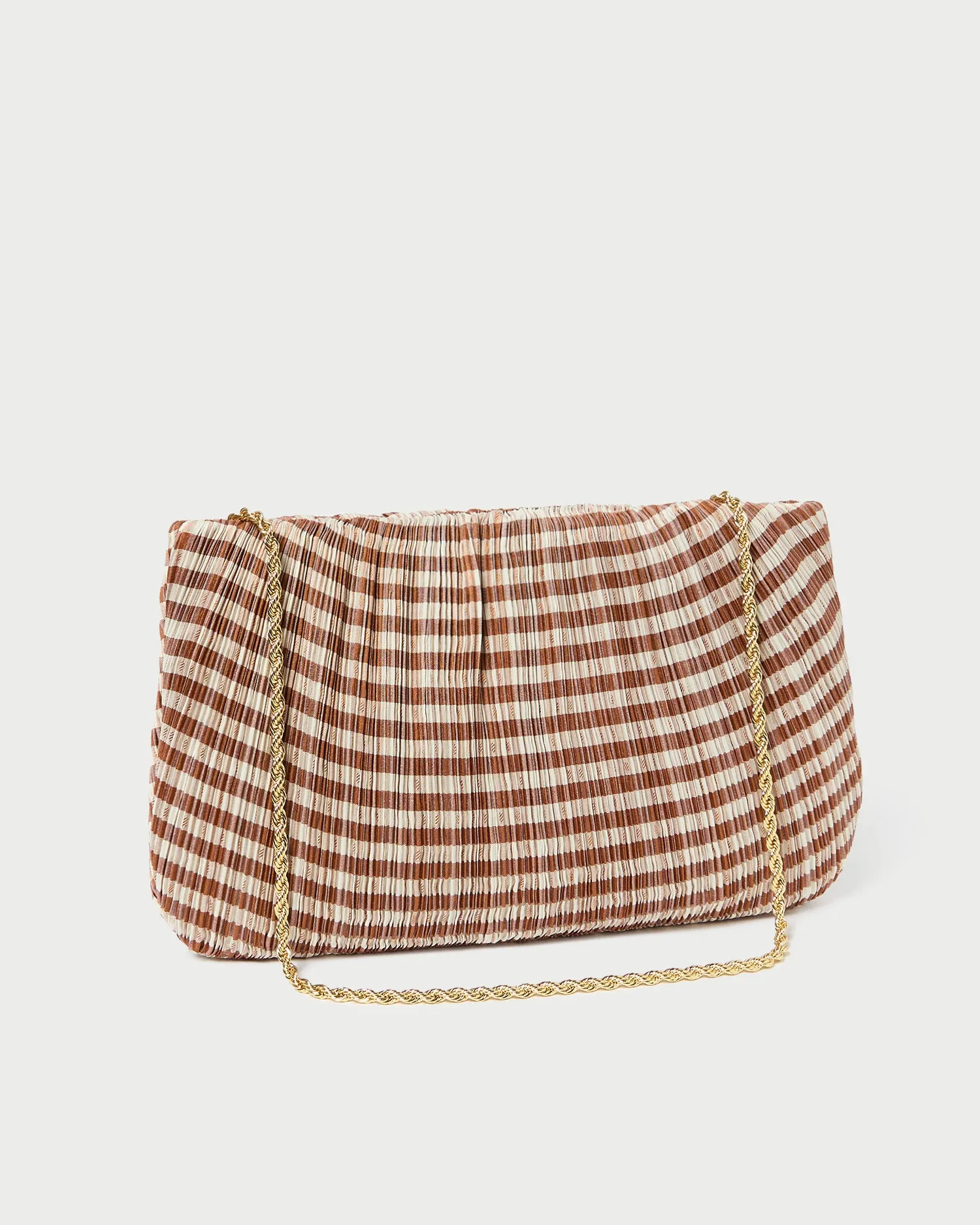 Brit Brown Gingham Pleated Clutch
