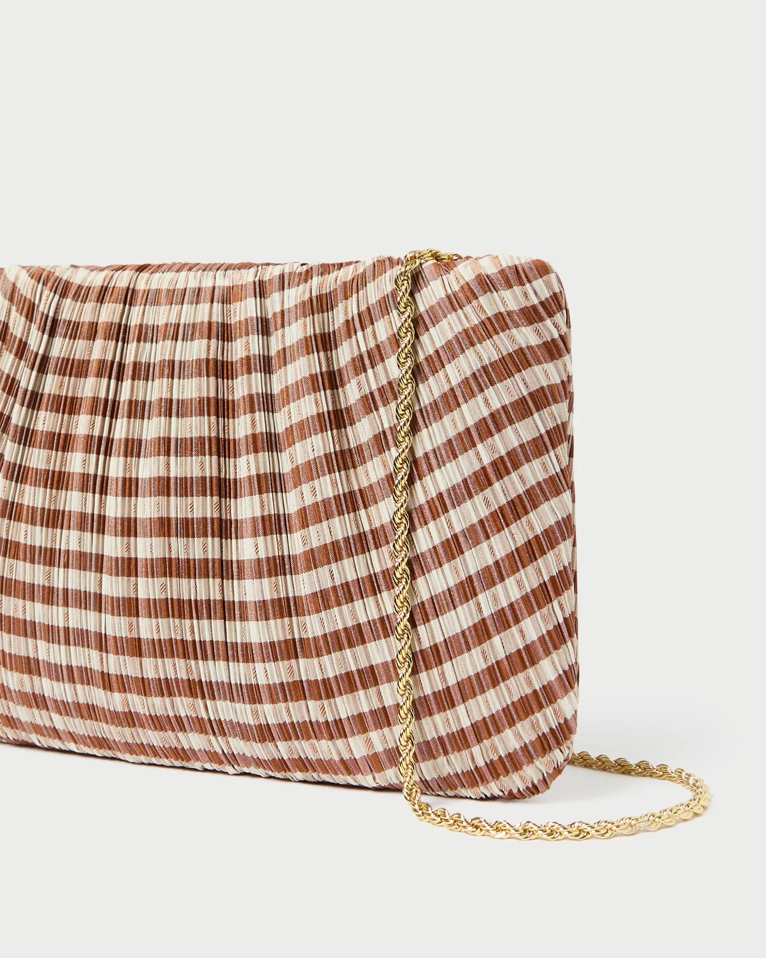Brit Brown Gingham Pleated Clutch