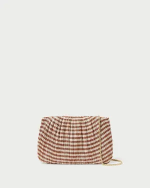 Brit Brown Gingham Pleated Clutch