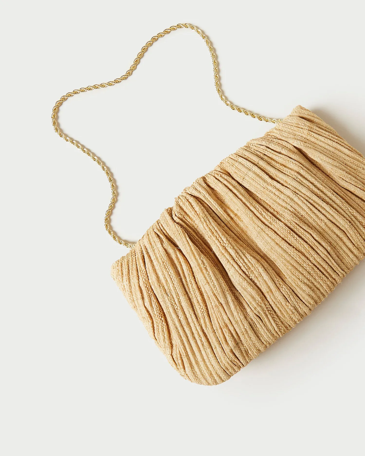 Brit Natural Flat Pleated Clutch
