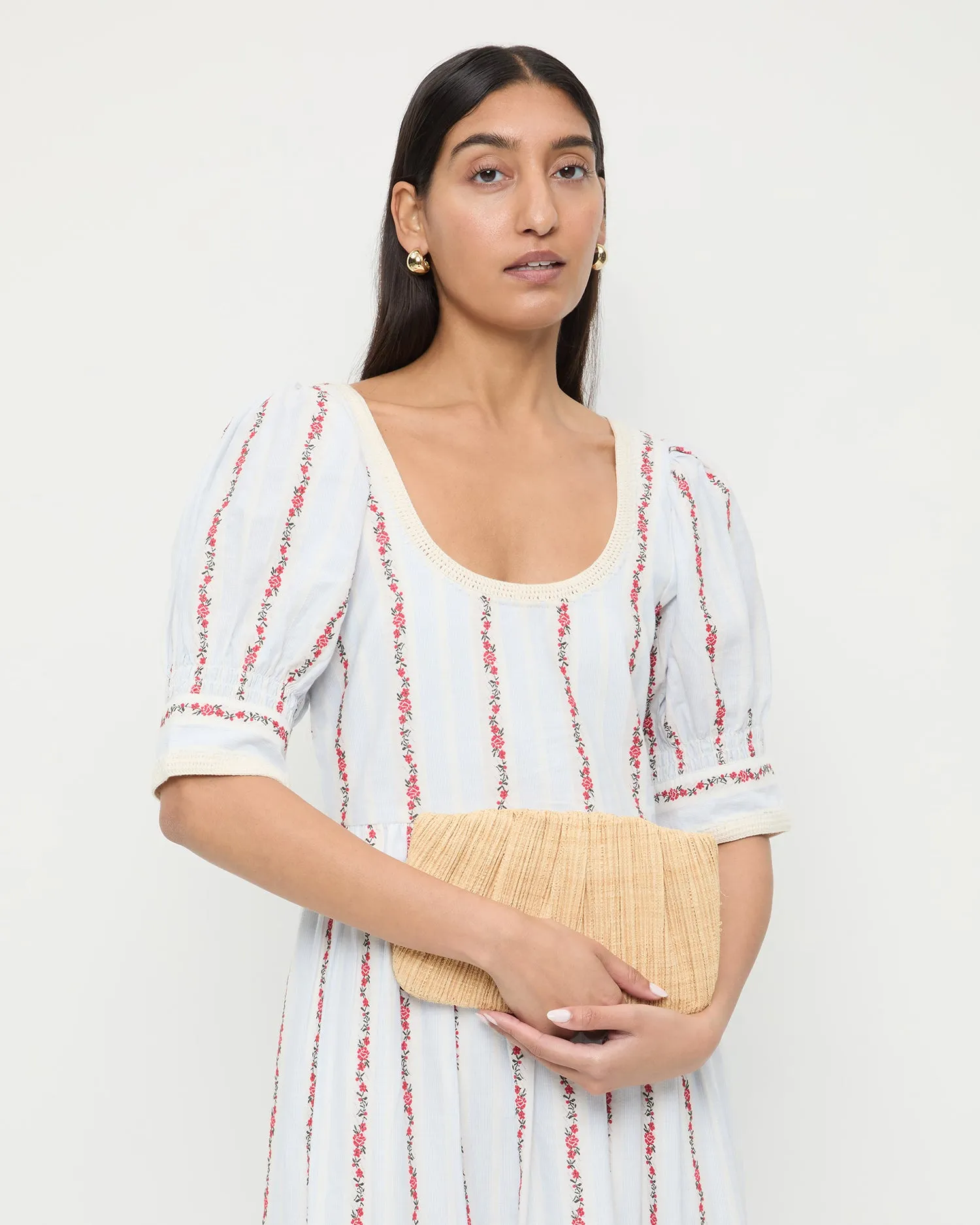 Brit Natural Flat Pleated Clutch