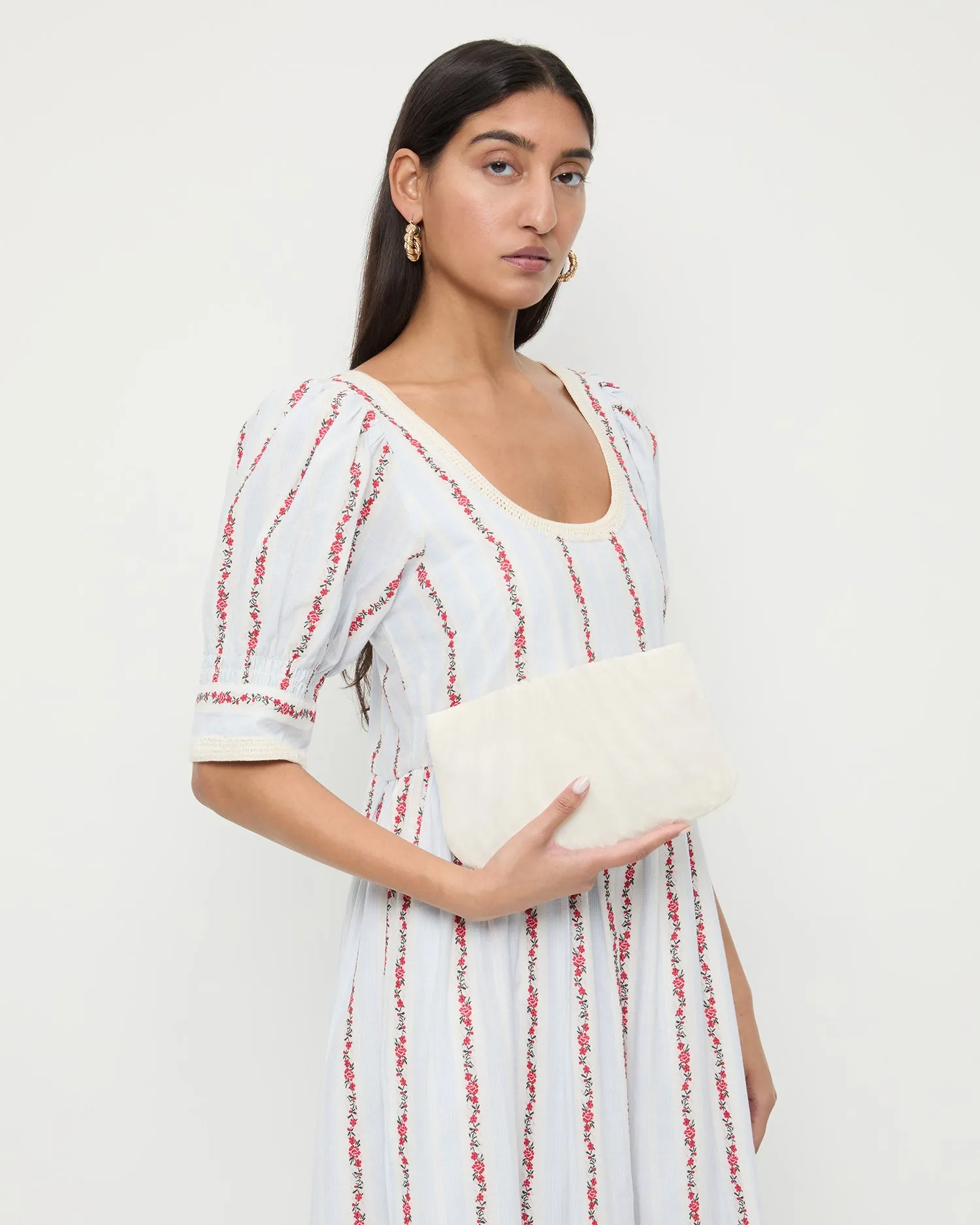Brit Pearl Flat Pleated Clutch