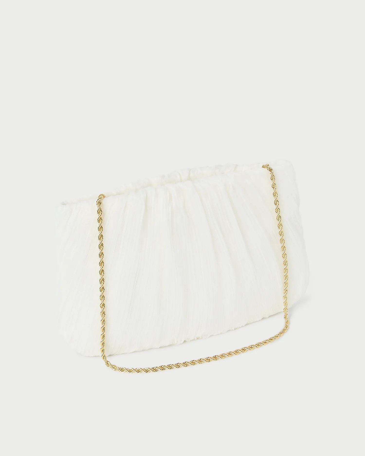 Brit Pearl Flat Pleated Clutch