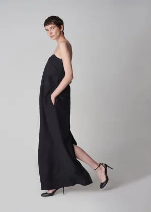 Bustier Dress in Smooth Faille - Black