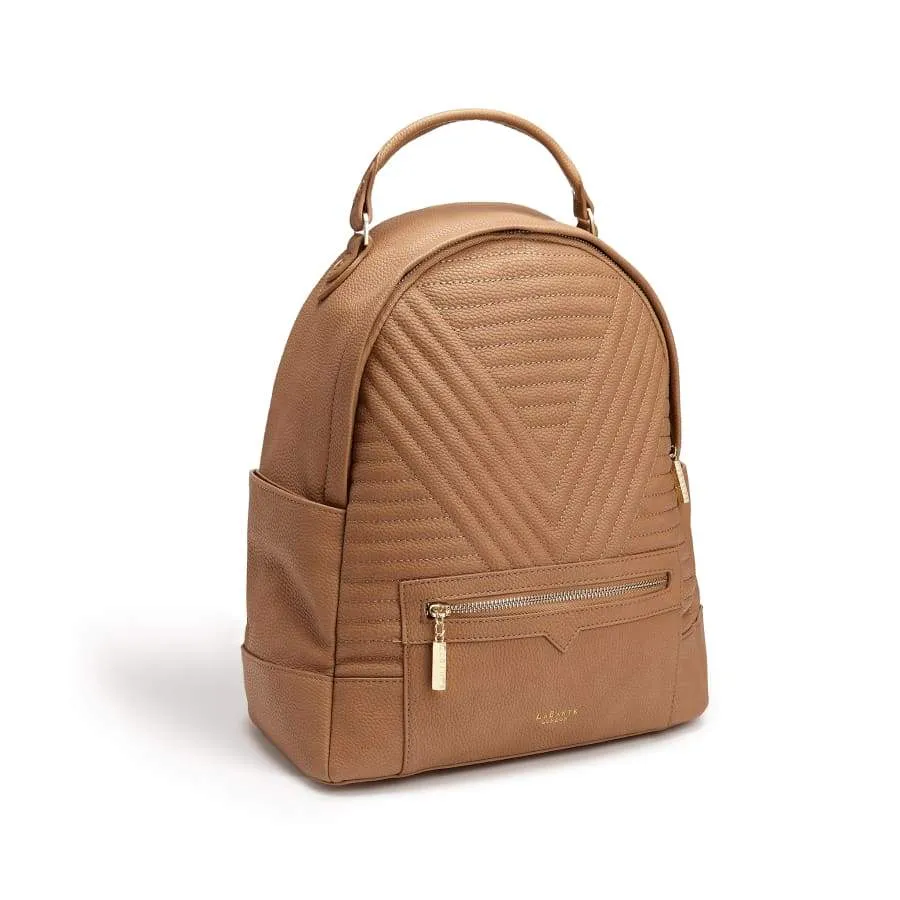 Camberwell Quilted Vegan Leather Backpack | Brown