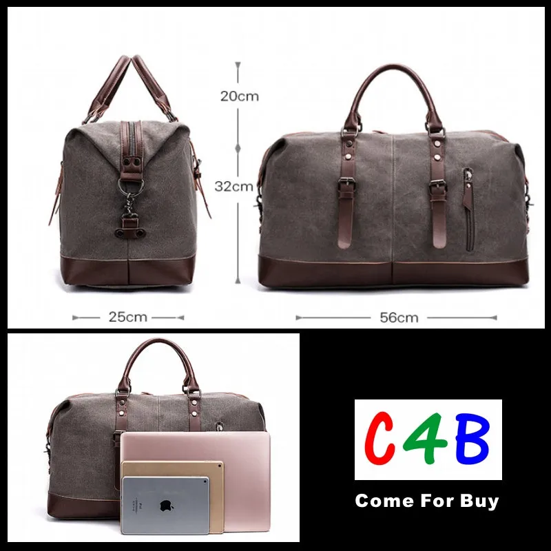 Canvas Large Capacity Travel Bags Luggage Casual Vintage Handbag Crossbody Bag