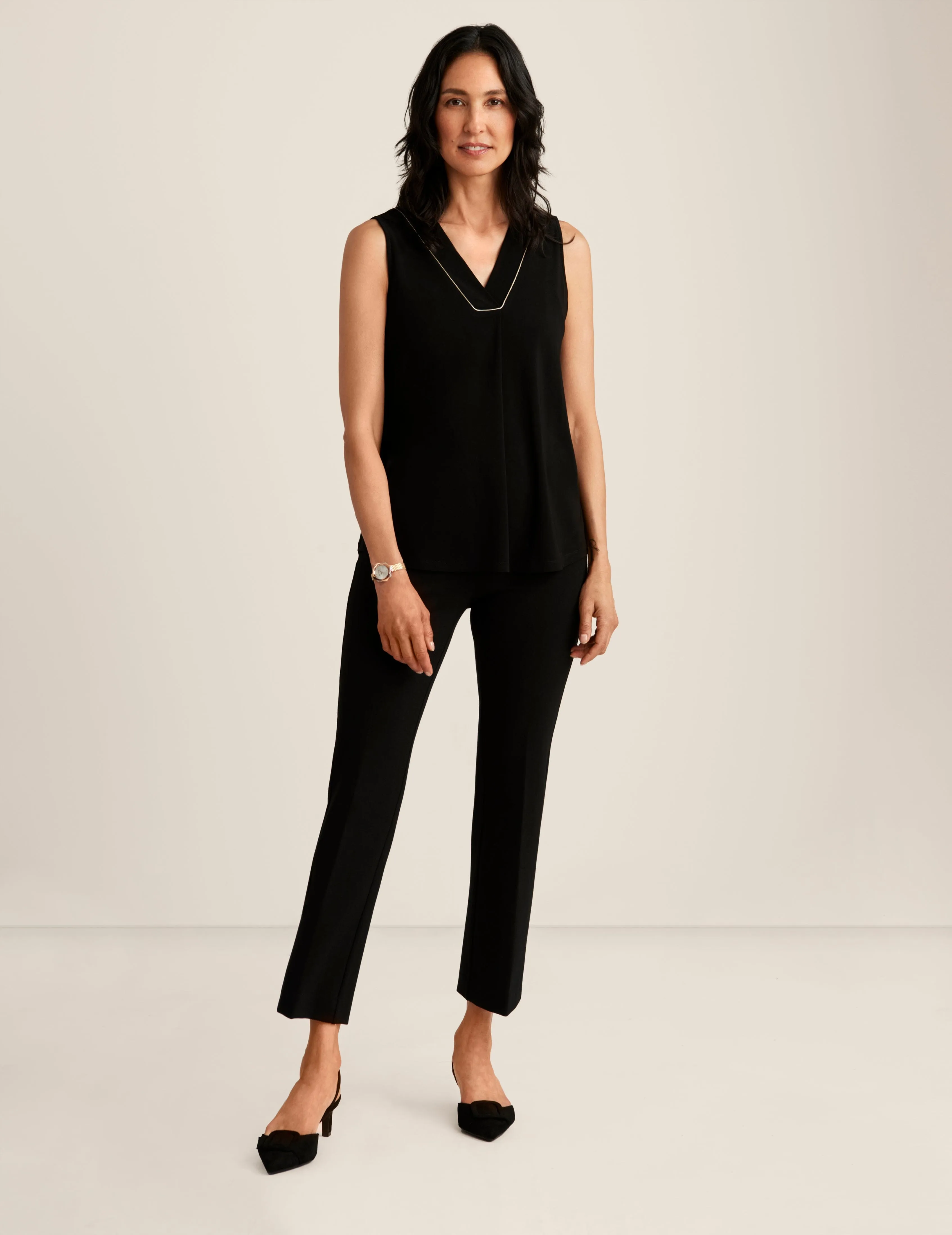 Chain Trim Pleated Top - Sale