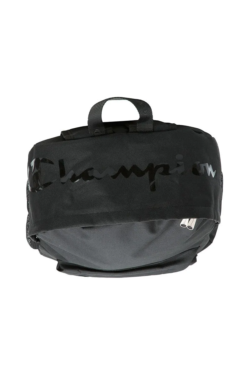 CHAMPION LARGE LOGO BLACK BACKPACK