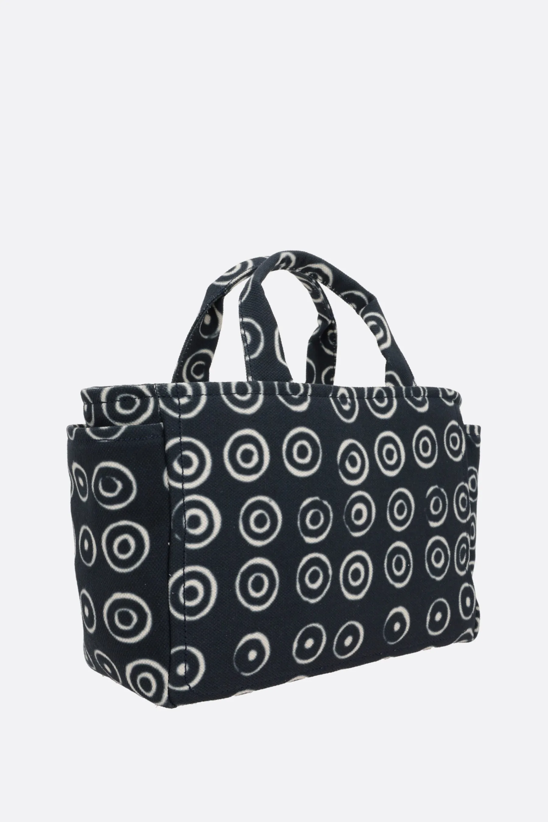 circles print canvas tote bag