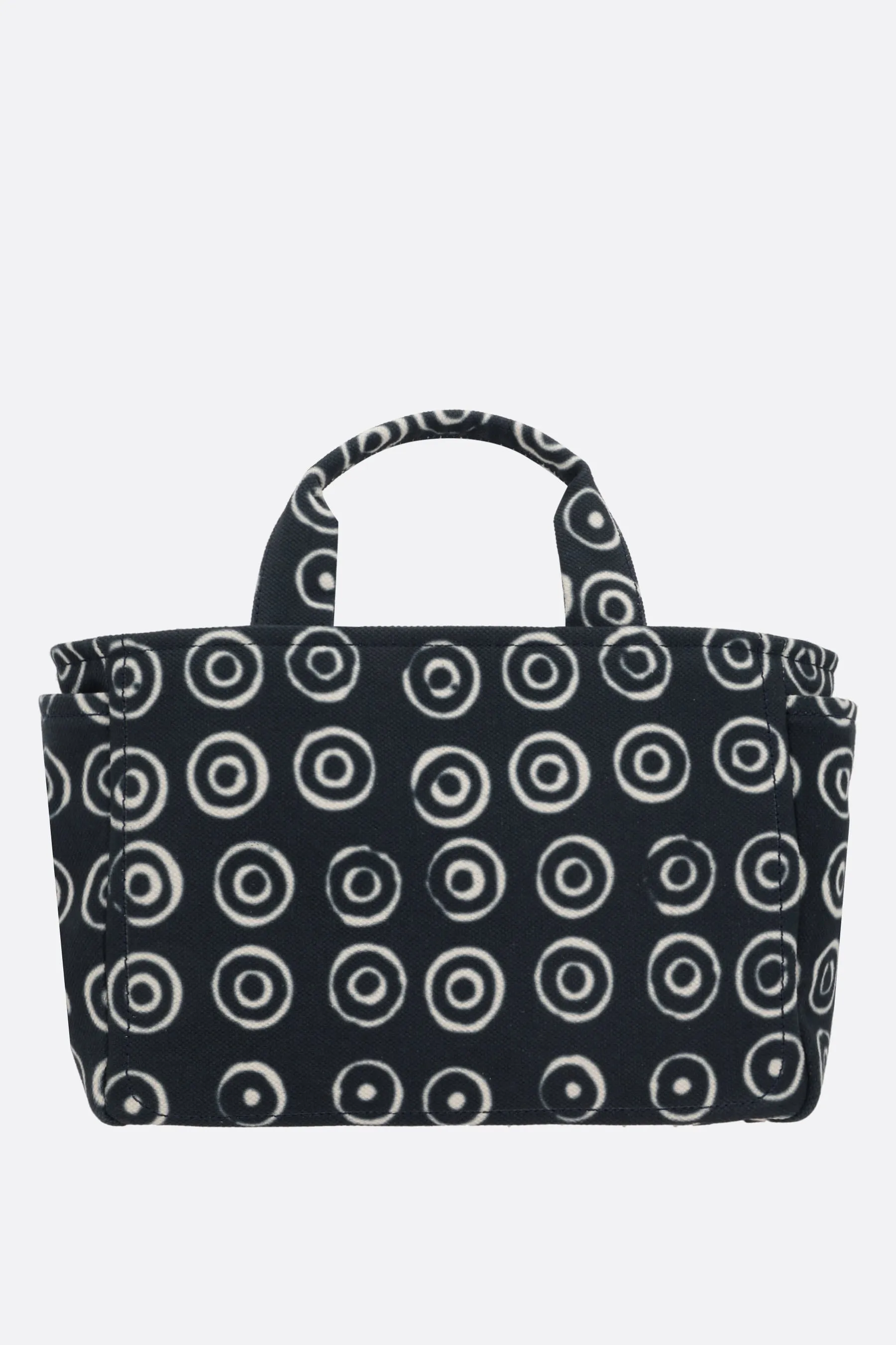 circles print canvas tote bag