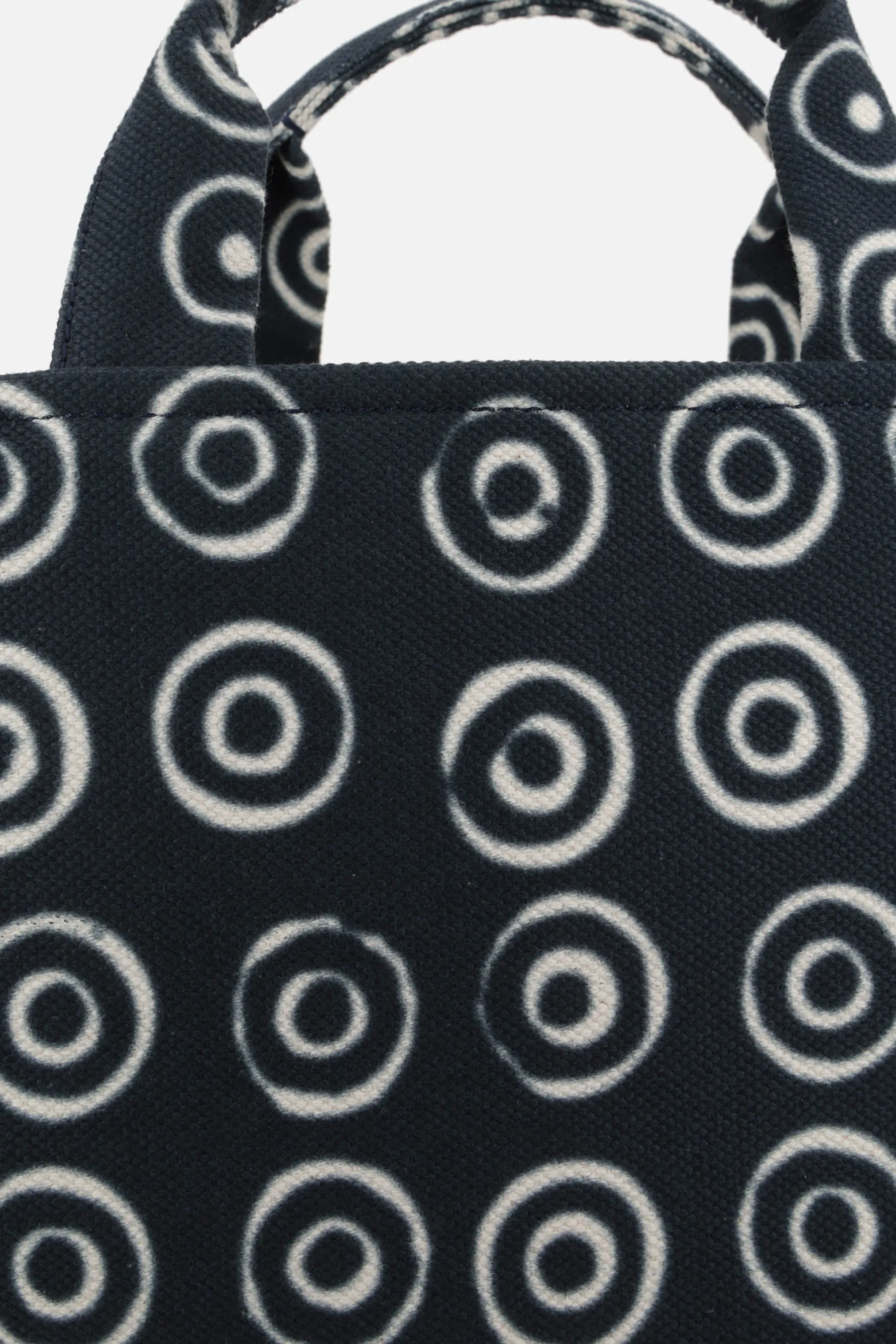 circles print canvas tote bag