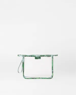 Clear With Tropical Palm Small Clear Metro Clutch