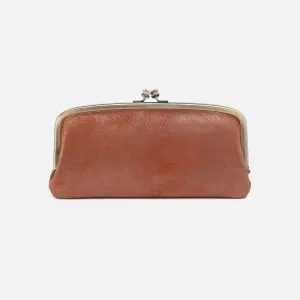 Cora Large Frame Wallet In Metallic Leather - Patina